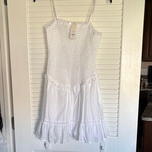 Francesca's Collections White Smocked Sundress